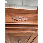 Antique Walnut 2pc Kitchen Hutch Cabinet Stepback Pantry Farmhouse Cupboard