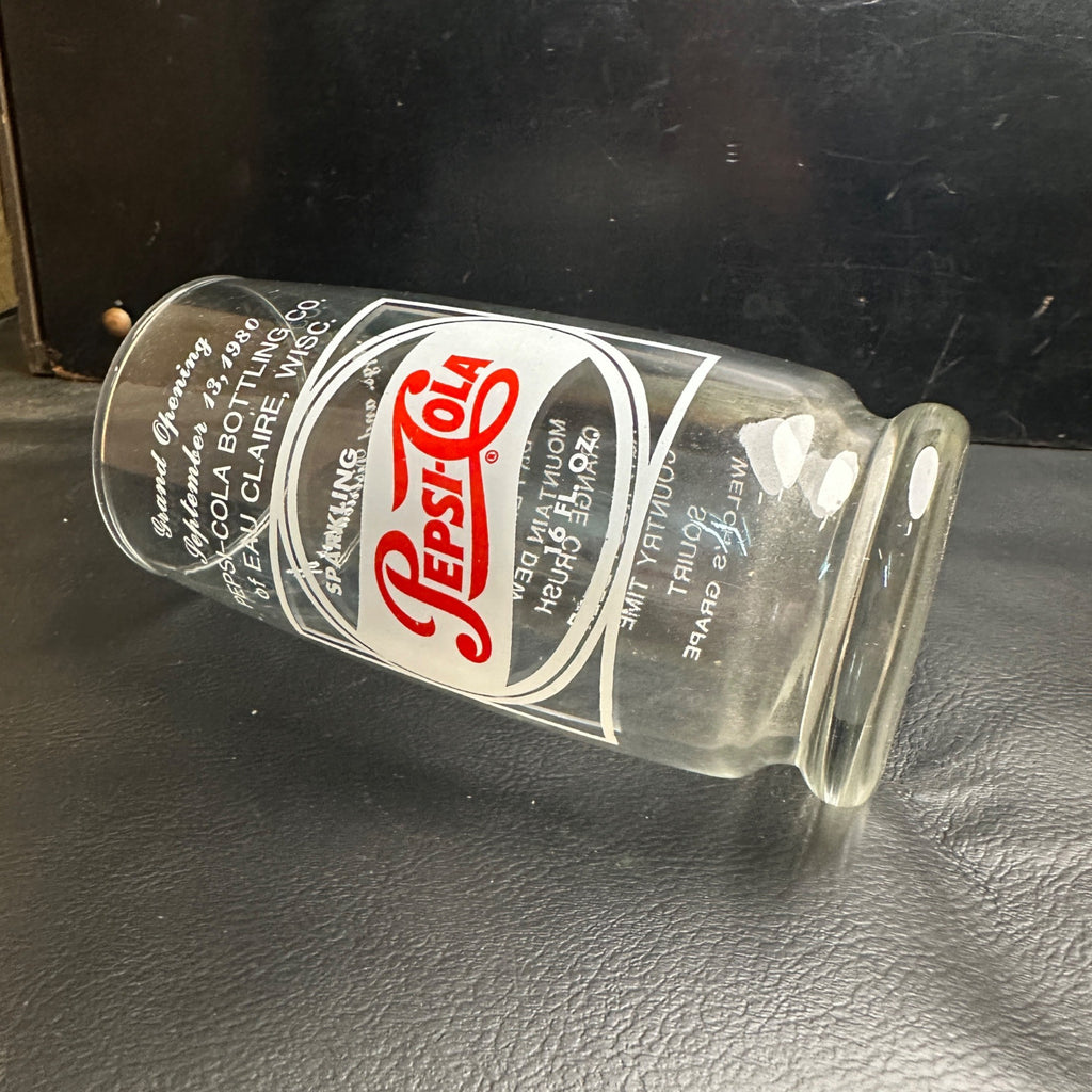 Pepsi-Cola Pepsi Eau Claire Wisc Bottle Company Grand Opening 1980 Glass