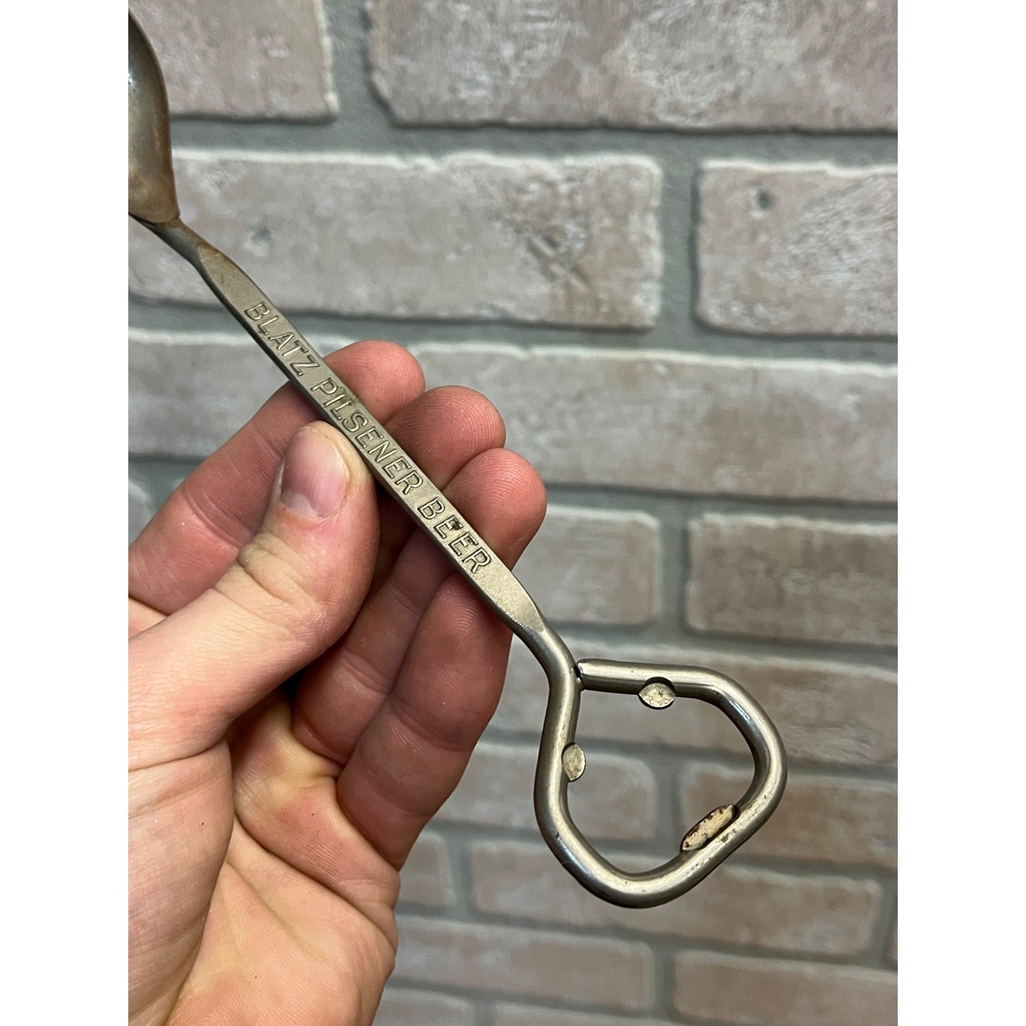 Vintage Blatz Pilsner Beer Metal Spoon & Bottle Opener Advertising Milwaukee Wis