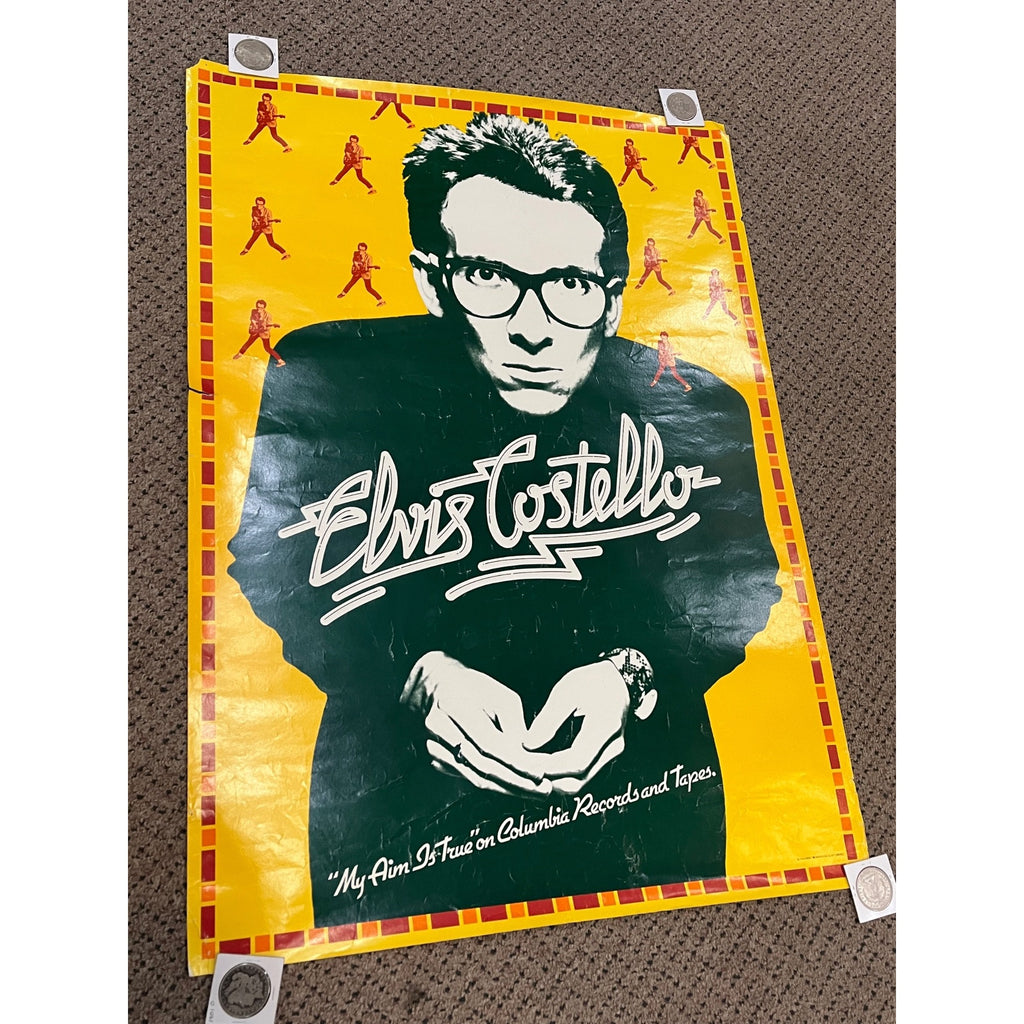Vintage 1977 Elvis Costello My Aim Is True Original Tour Store Promo Poster