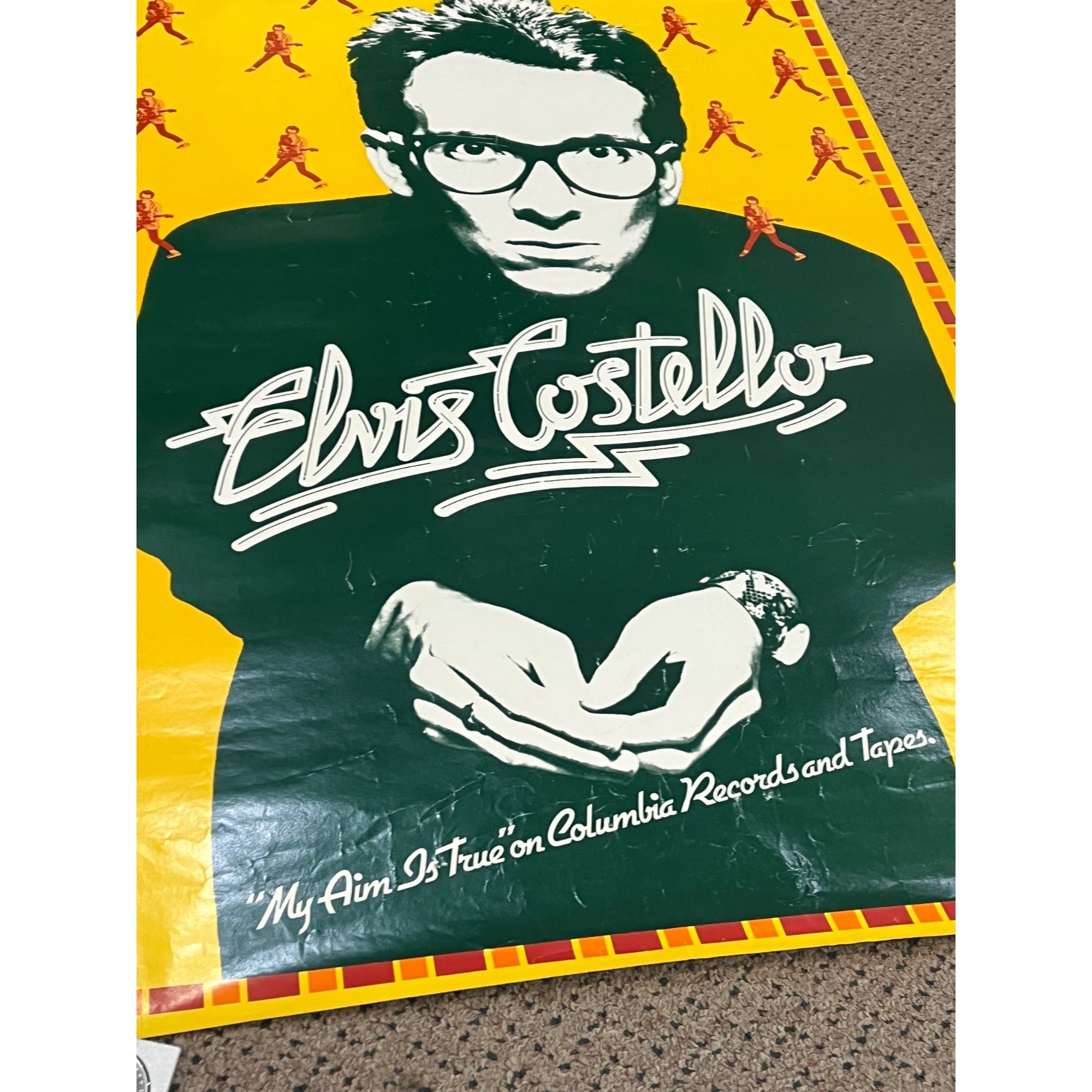 Vintage 1977 Elvis Costello My Aim Is True Original Tour Store Promo Poster