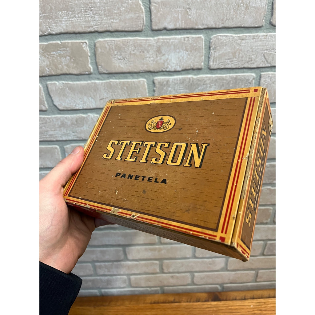 Vintage Stetson Panetela Cigars Advertising Box Empty Pressed Cardboard