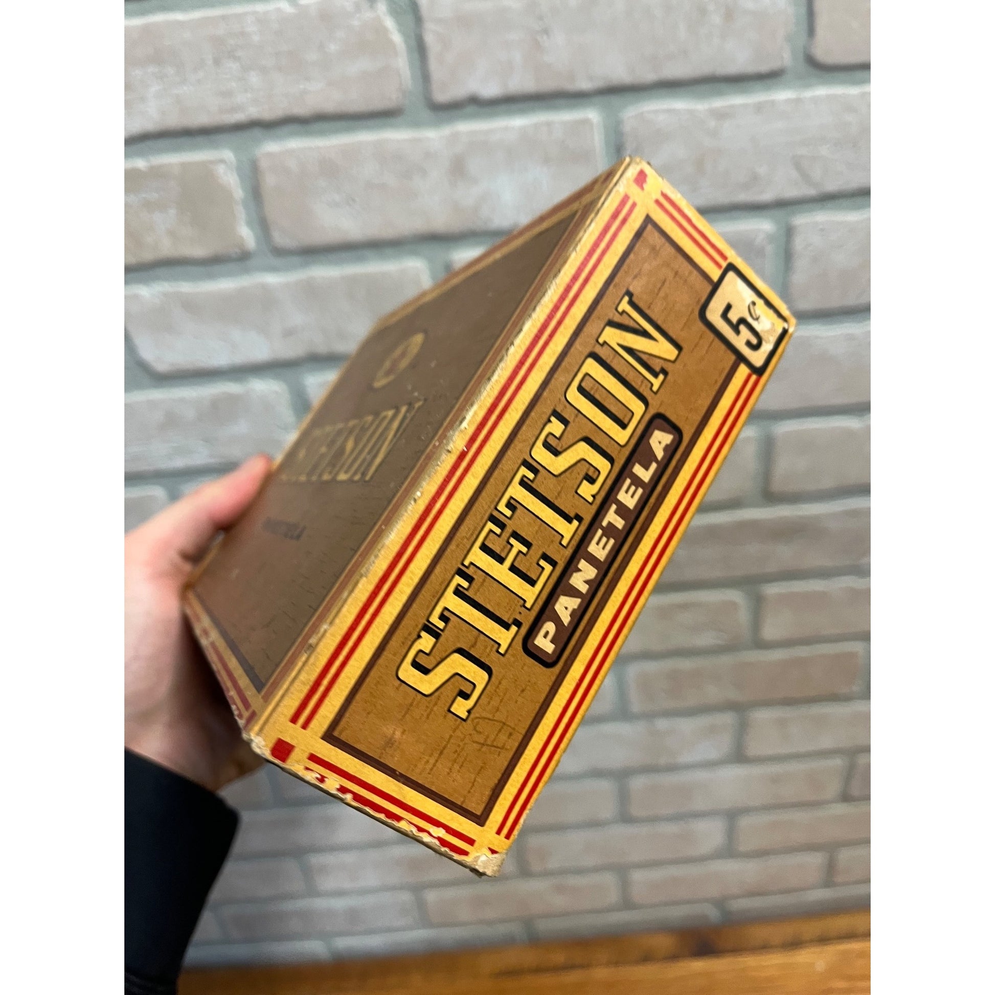 Vintage Stetson Panetela Cigars Advertising Box Empty Pressed Cardboard