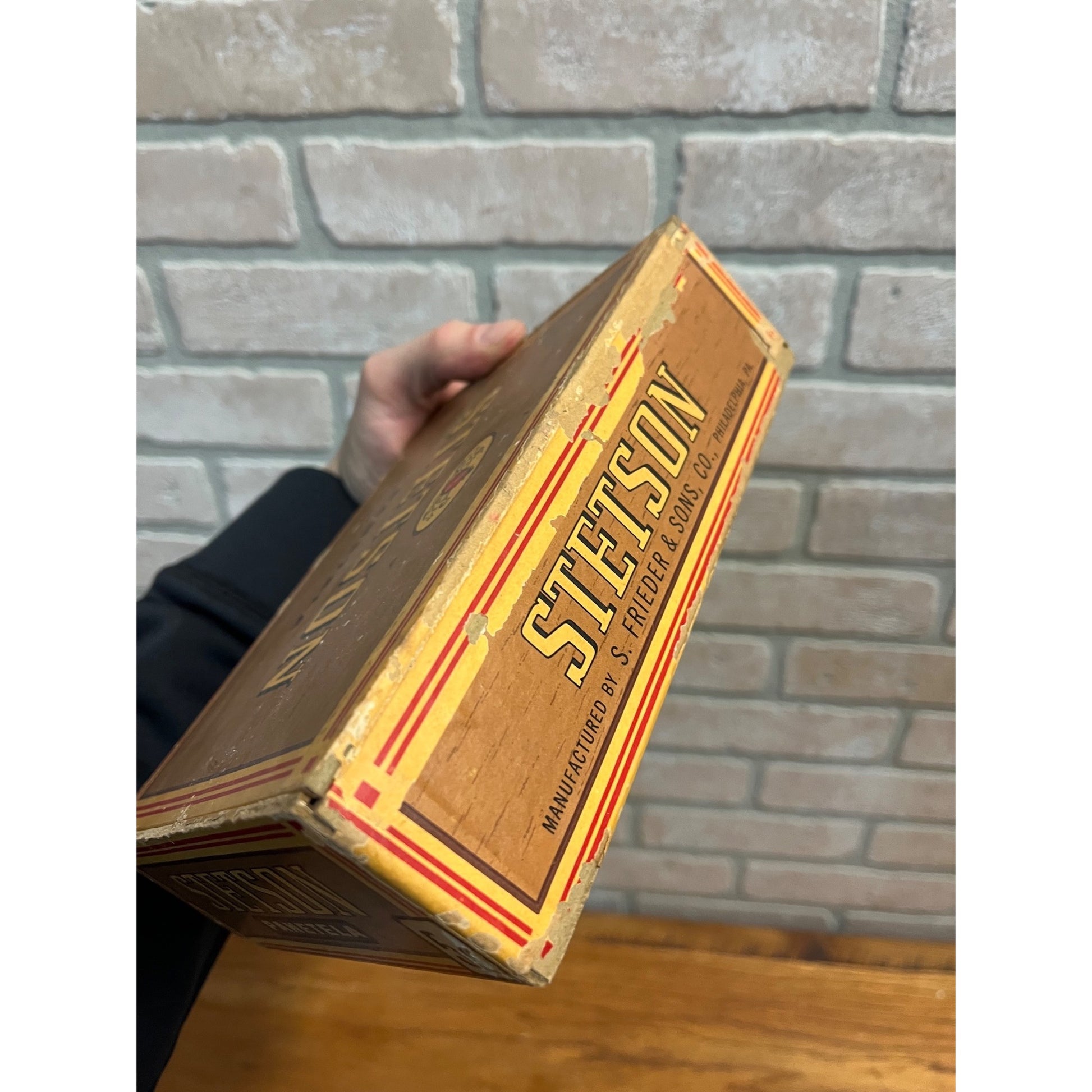 Vintage Stetson Panetela Cigars Advertising Box Empty Pressed Cardboard