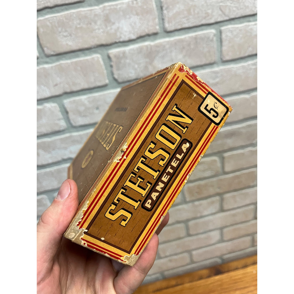 Vintage Stetson Panetela Cigars Advertising Box Empty Pressed Cardboard