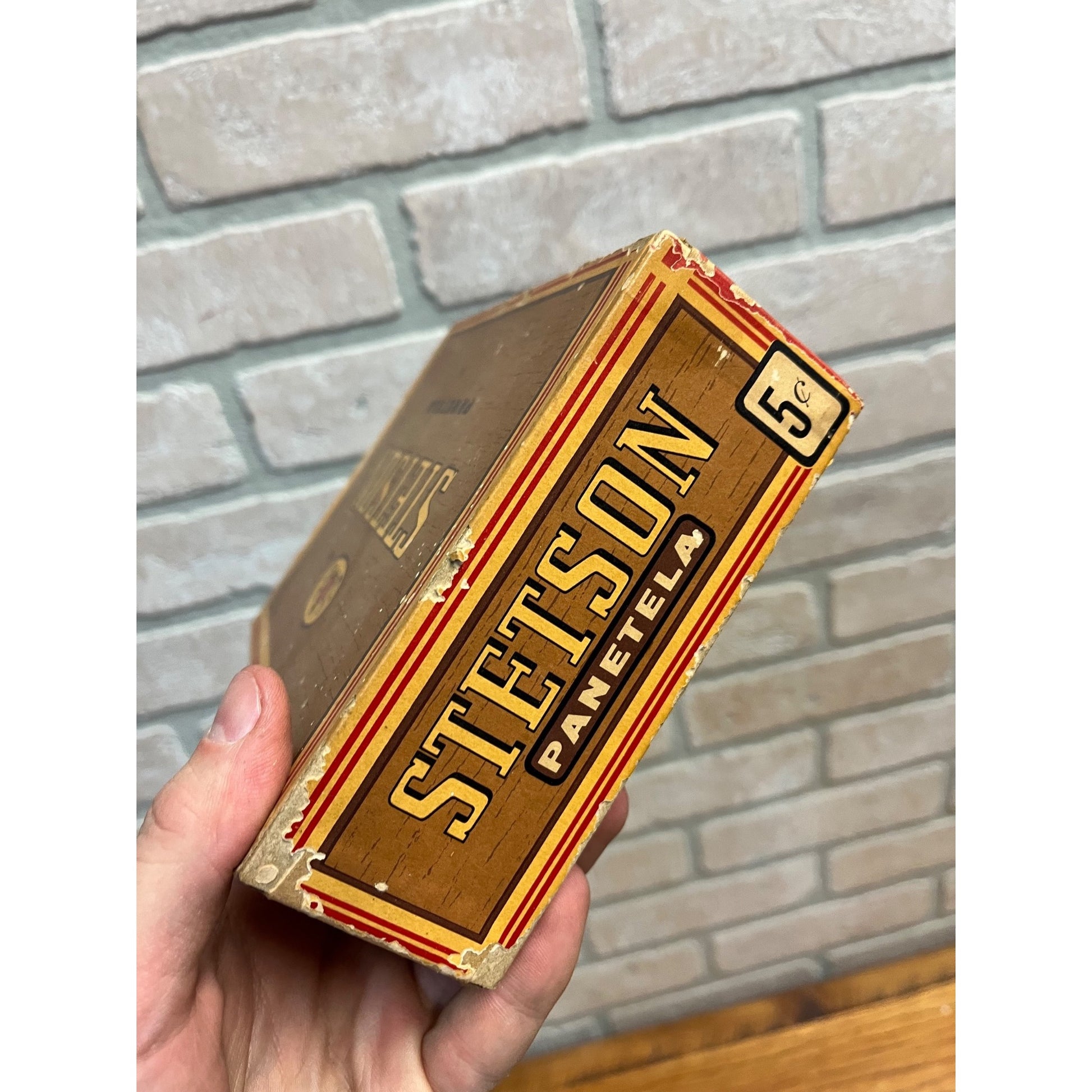 Vintage Stetson Panetela Cigars Advertising Box Empty Pressed Cardboard