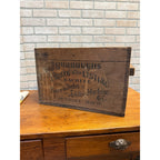 Vintage Rustic Burroughs Adding and Listing Adding Machine Co. Dovetailed Wooden Crate Detroit, Michigan
