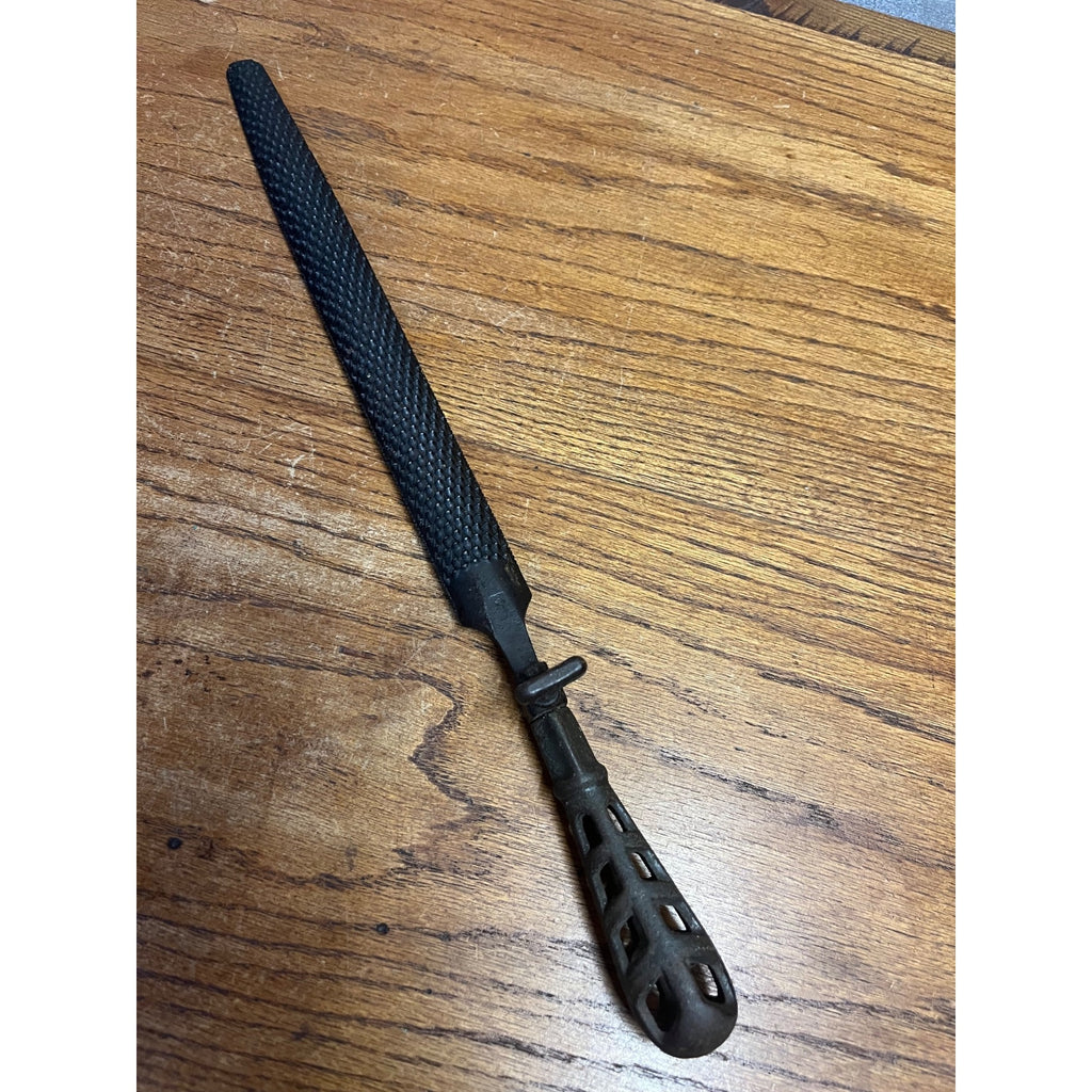 Antique Cast Iron File Rasp Holder Handle w/ Eagle Brand Rasp File 17.5" Long