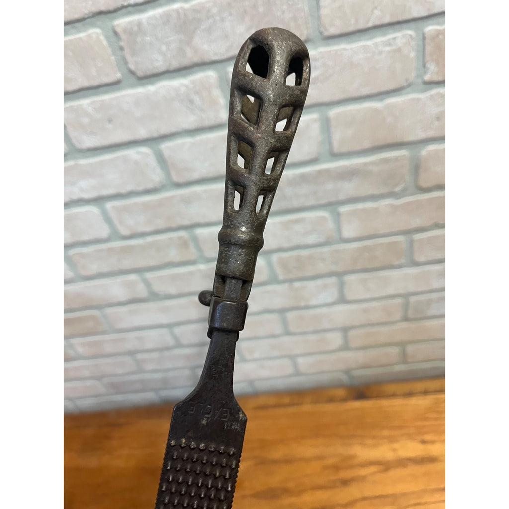 Antique Cast Iron File Rasp Holder Handle w/ Eagle Brand Rasp File 17.5" Long