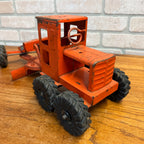 Vintage 1940s Marx Power Grader Orange Construction Pressed Steel Toy