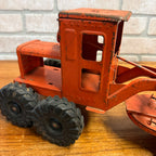 Vintage 1940s Marx Power Grader Orange Construction Pressed Steel Toy