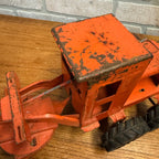 Vintage 1940s Marx Power Grader Orange Construction Pressed Steel Toy