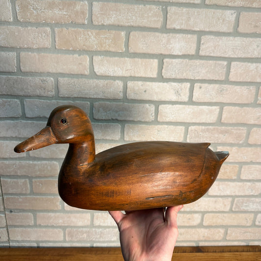 Vintage Carl Haufe (Neenah Wisconsin) Carbed Wooden Duck Decoy