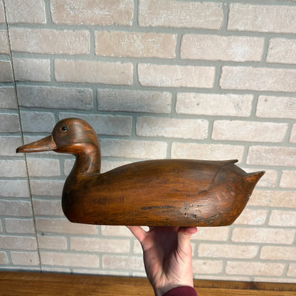 Vintage Carl Haufe (Neenah Wisconsin) Carbed Wooden Duck Decoy