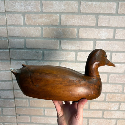 Vintage Carl Haufe (Neenah Wisconsin) Carbed Wooden Duck Decoy