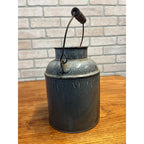 Antique Primitive Grey Graniteware Enamelware Cream Milk Can Pail Farmhouse Kitchen Decor