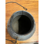 Antique Primitive Grey Graniteware Enamelware Cream Milk Can Pail Farmhouse Kitchen Decor