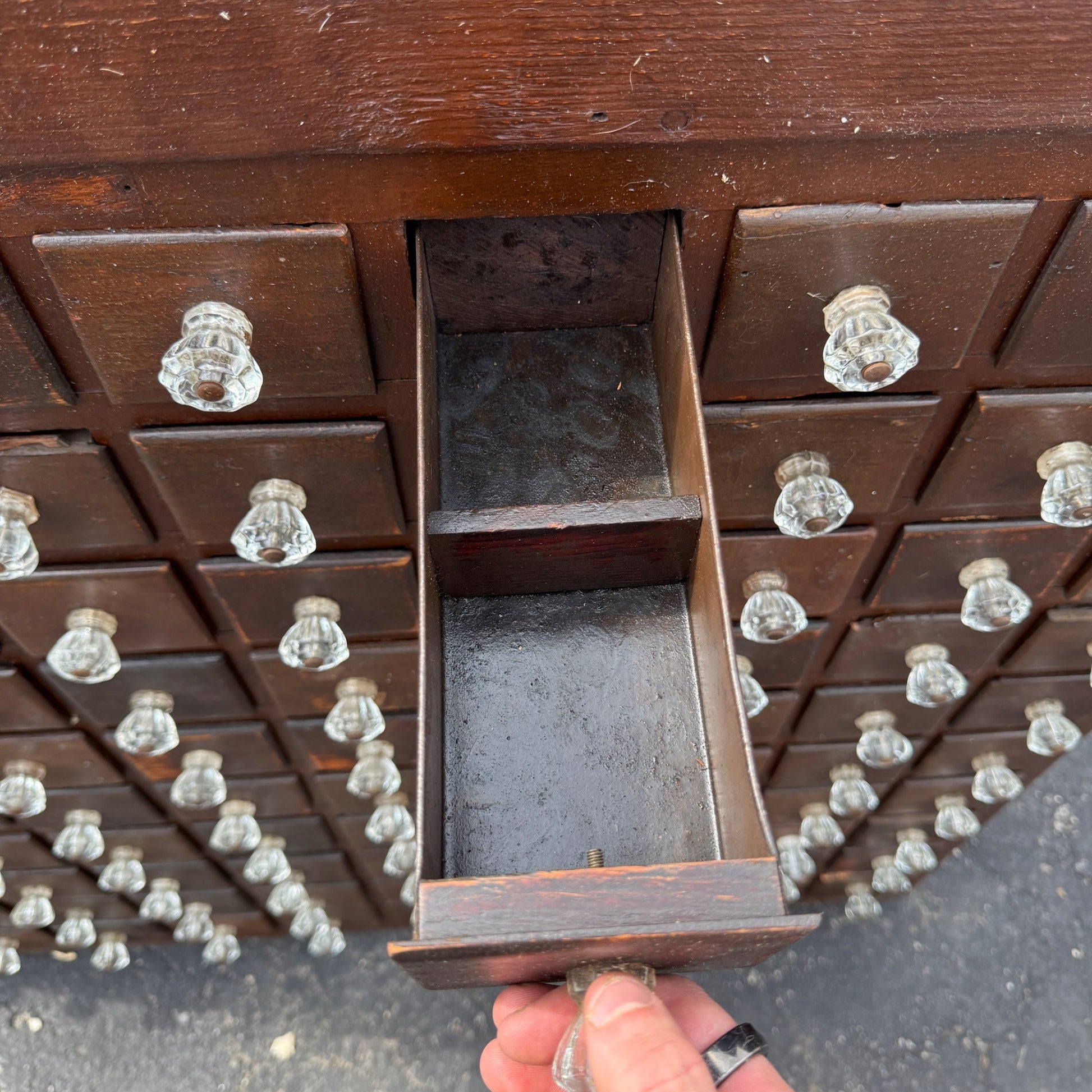 Antique Primitive Apothecary 100-Drawer Cabinet w/ Glass Knobs Drug Store
