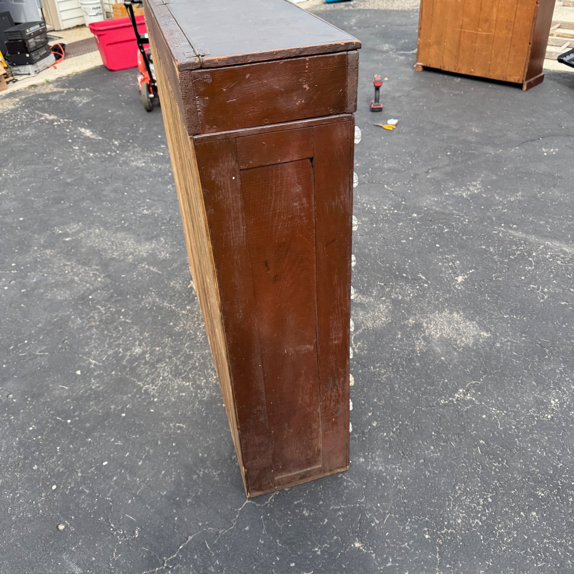 Antique Primitive Apothecary 100-Drawer Cabinet w/ Glass Knobs Drug Store