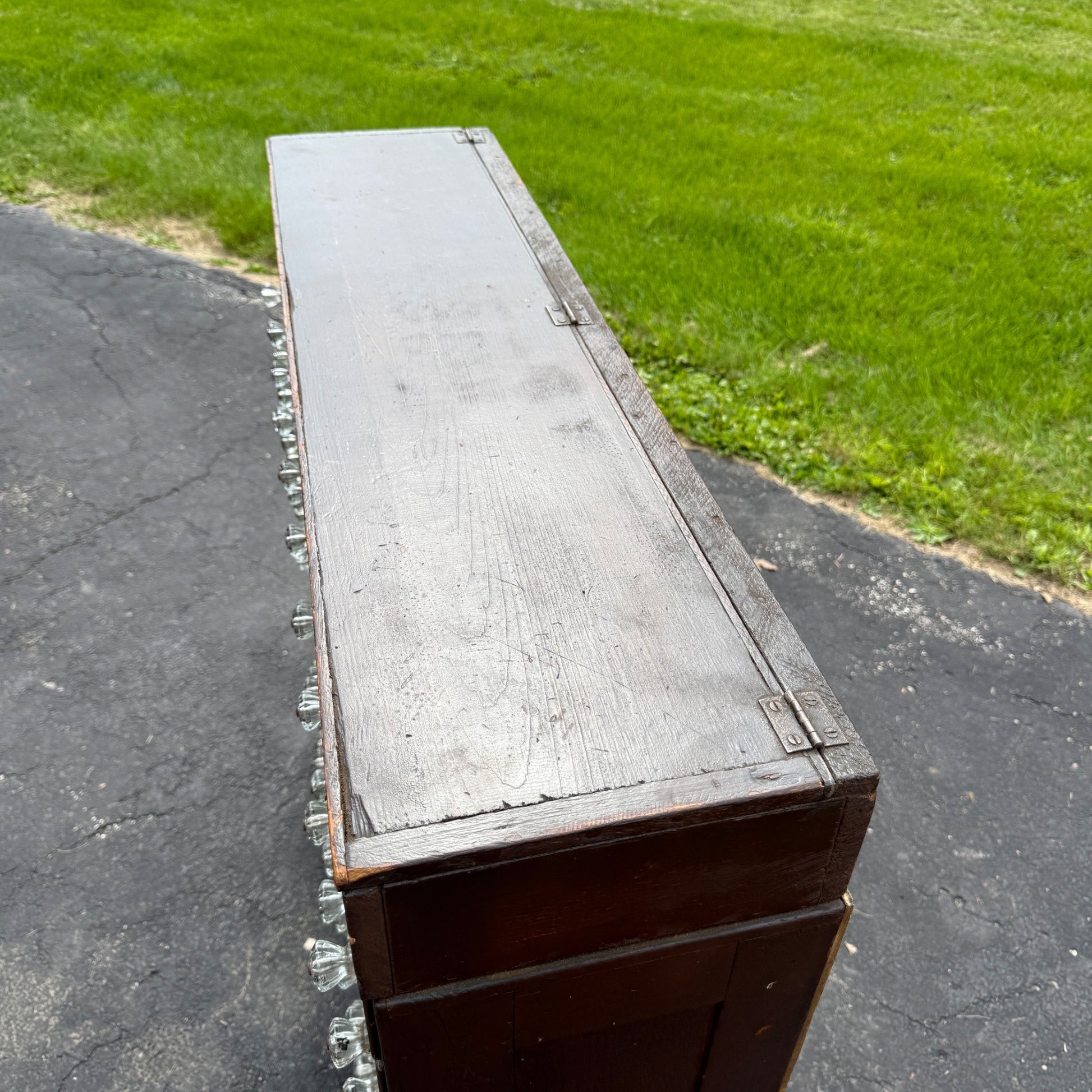 Antique Primitive Apothecary 100-Drawer Cabinet w/ Glass Knobs Drug Store