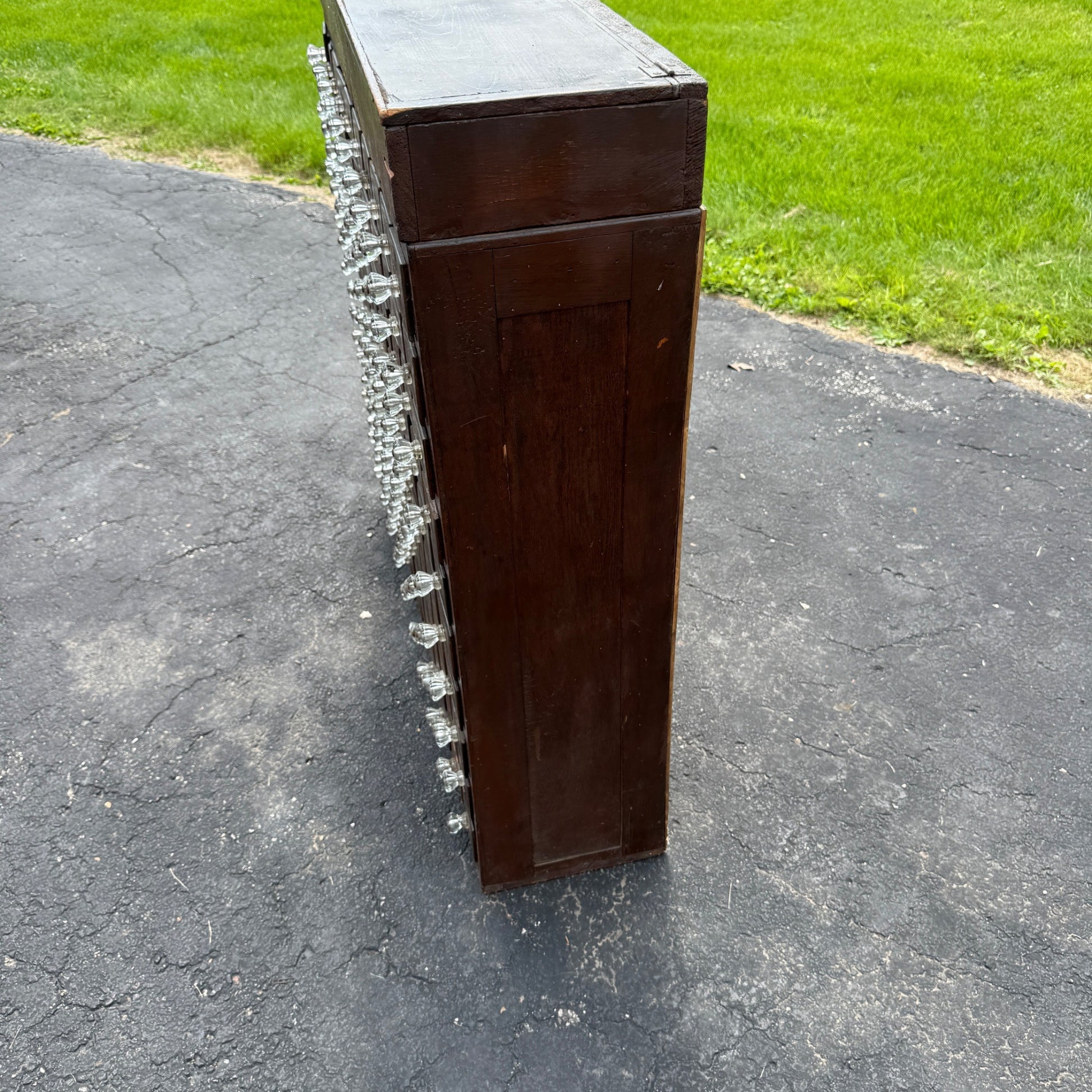 Antique Primitive Apothecary 100-Drawer Cabinet w/ Glass Knobs Drug Store