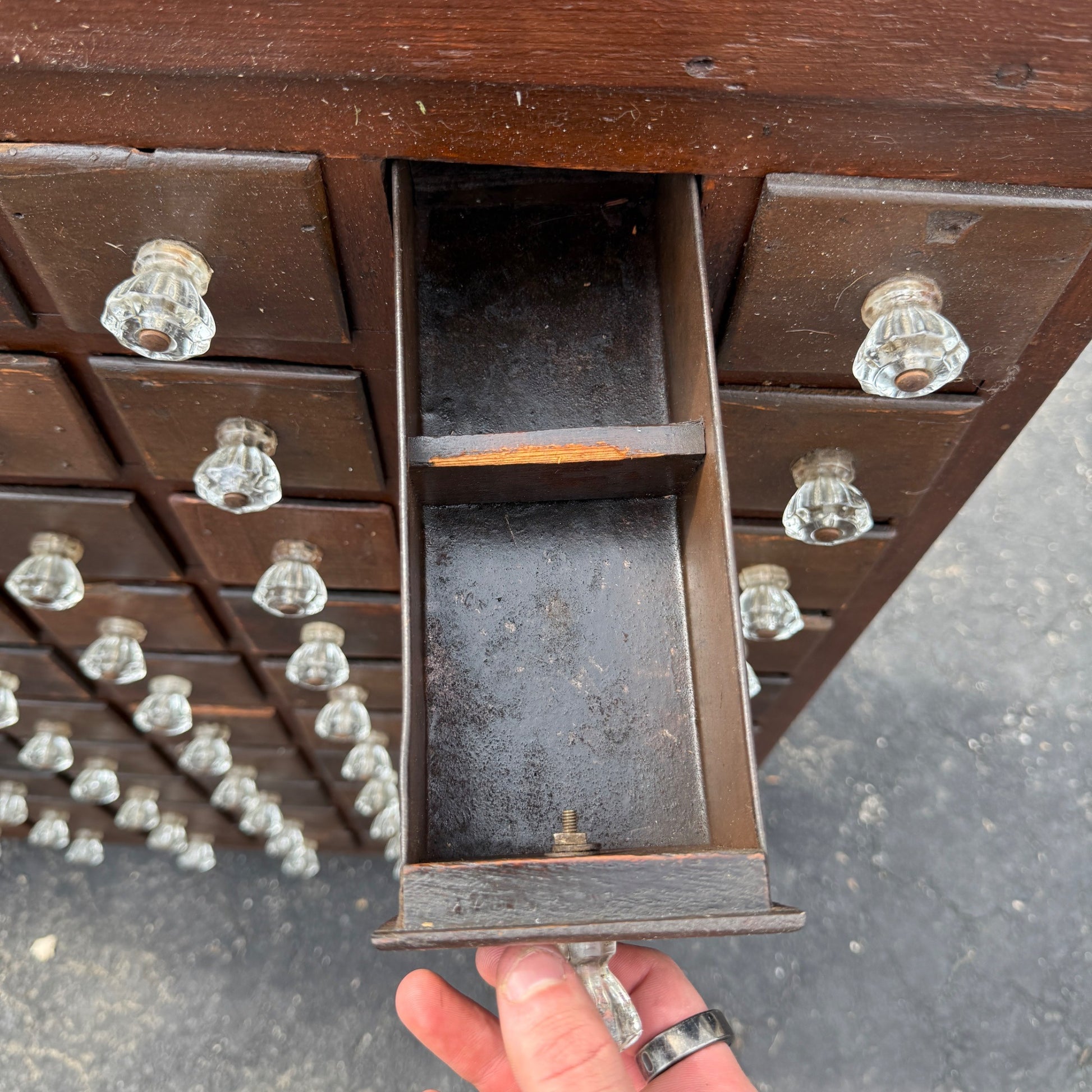 Antique Primitive Apothecary 100-Drawer Cabinet w/ Glass Knobs Drug Store