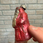 Antique Victorian Christmas Ornament Santa Claus Painted Glass Early As-Is