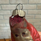 Antique Victorian Christmas Ornament Santa Claus Painted Glass Early As-Is