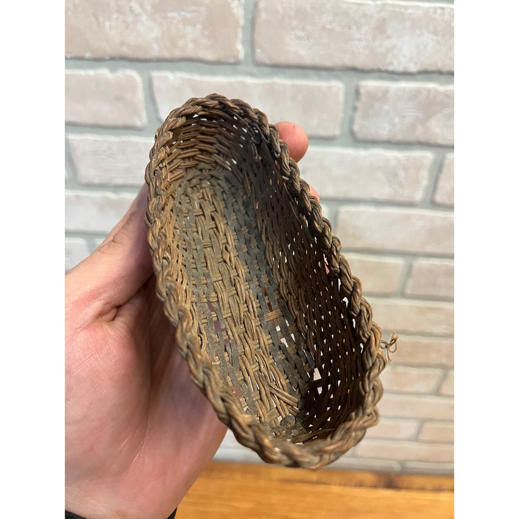 Vintage Native American Hand Woven Willow Splint Basket Primitive Folk Art Small
