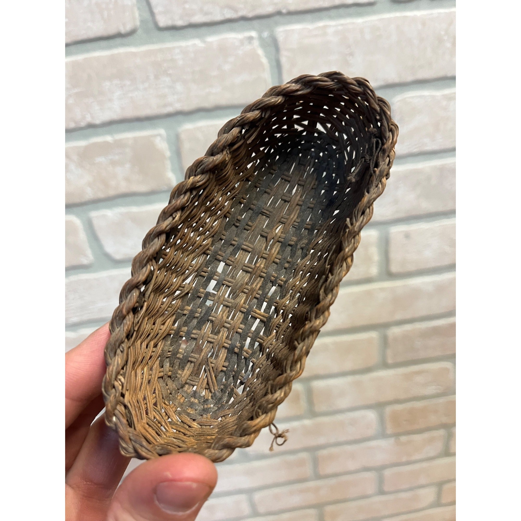 Vintage Native American Hand Woven Willow Splint Basket Primitive Folk Art Small