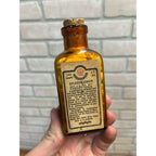 Vintage 1930s Spleenmarrow Apothecary Medicine Amber Bottle Wilson Laboratories