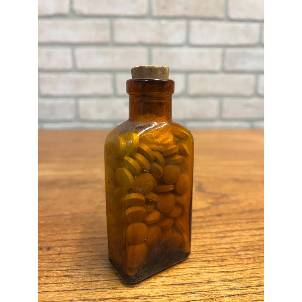 Vintage 1930s Spleenmarrow Apothecary Medicine Amber Bottle Wilson Laboratories
