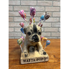 Vintage Watta Pop Chalkware Lollipop Figurine Bull Dog Pug Store Display