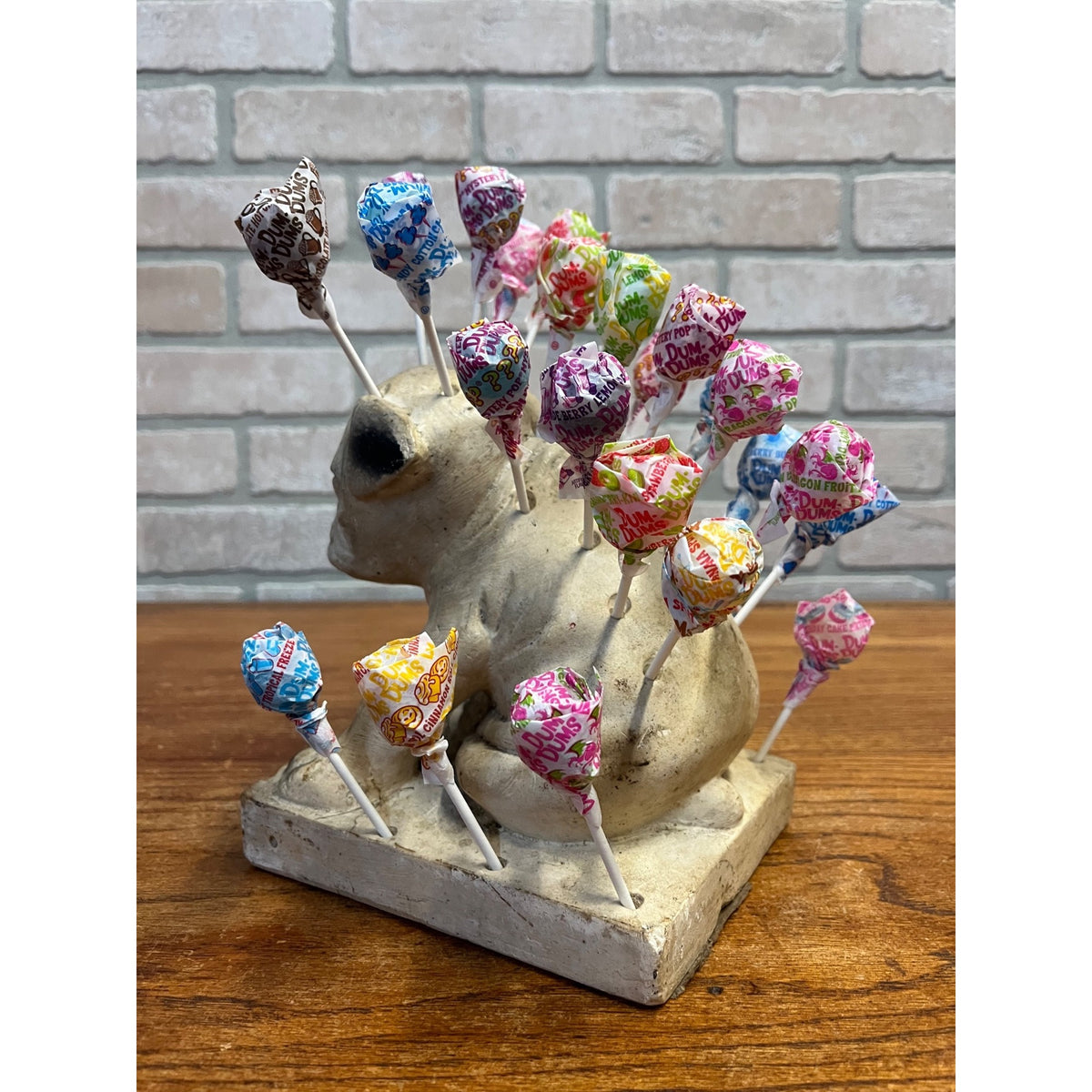 Vintage Watta Pop Chalkware Lollipop Figurine Bull Dog Pug Store Display