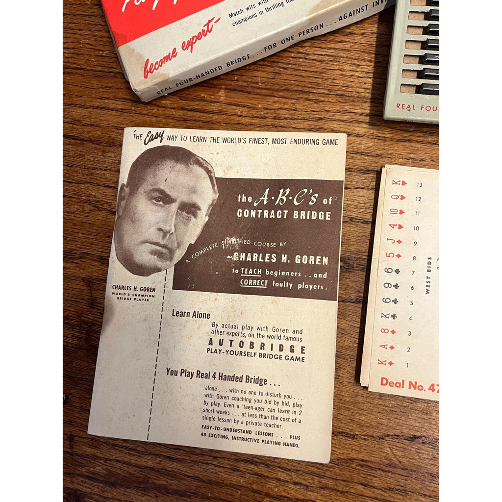 Vintage Autobridge Solo Bridge Game New York Charles H. Goren Circa 1950