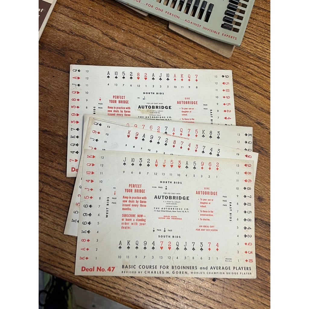 Vintage Autobridge Solo Bridge Game New York Charles H. Goren Circa 1950