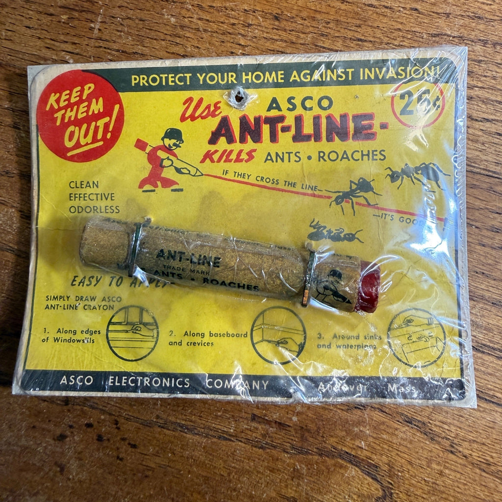 Vintage 1940s ASCO Ant Line Ant Bug Killer Card Package NOS New Old Stock