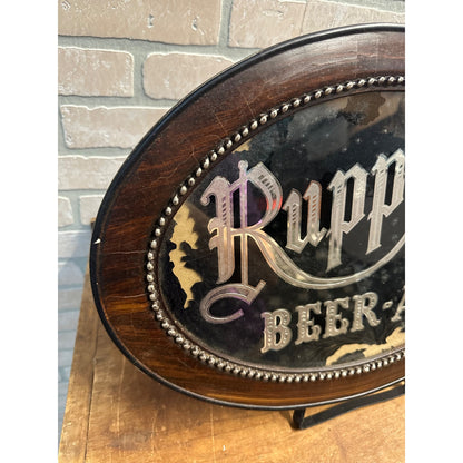 Vintage Ruppert Beer-Ale New York Reverse Painted on Glass w/ Original Box