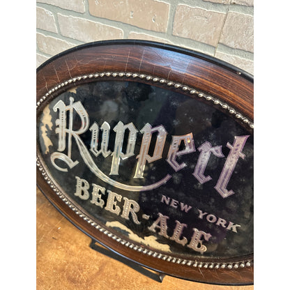 Vintage Ruppert Beer-Ale New York Reverse Painted on Glass w/ Original Box