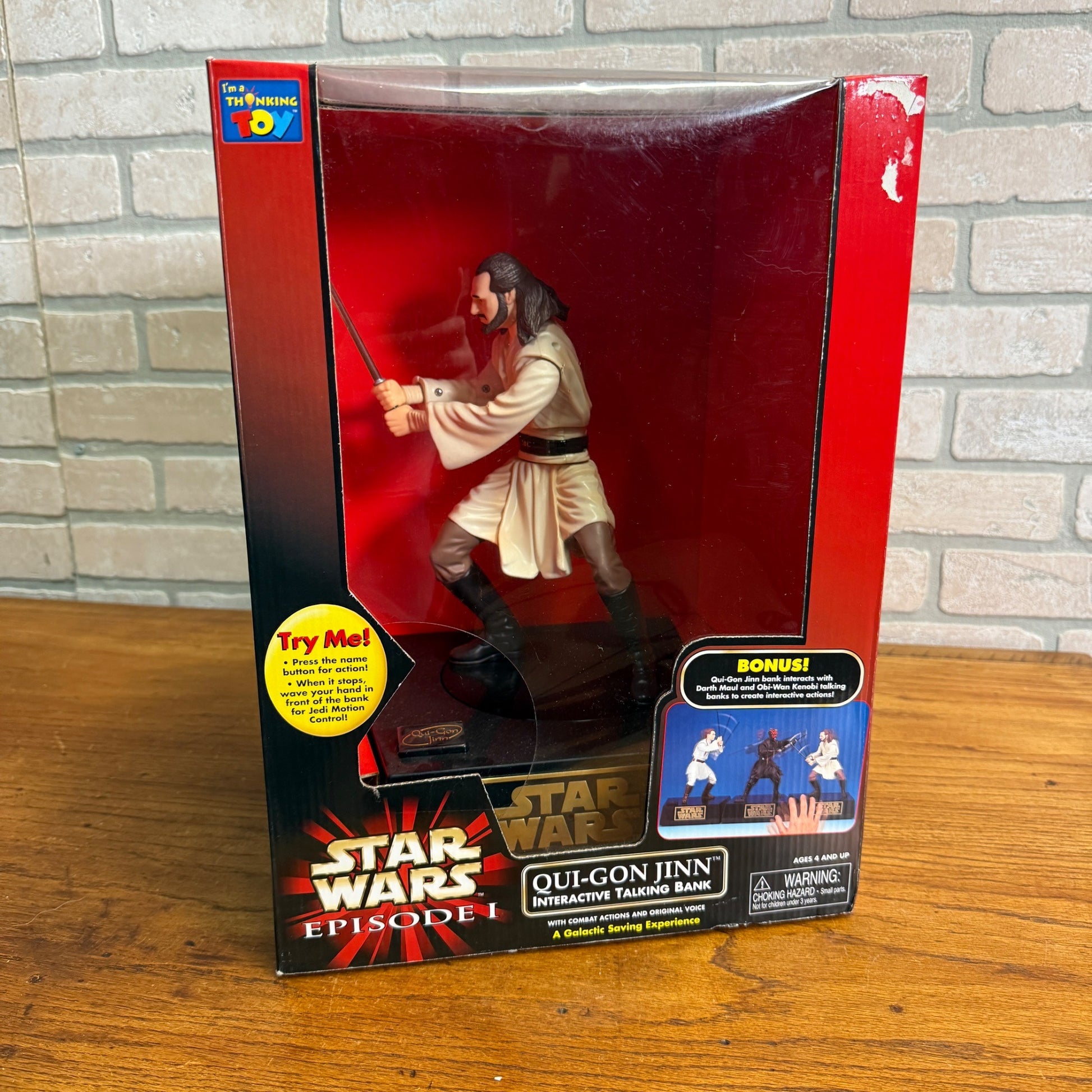 Star Wars Episode I Qui-Gon Jinn Interactive Talking Bank Action Figure
