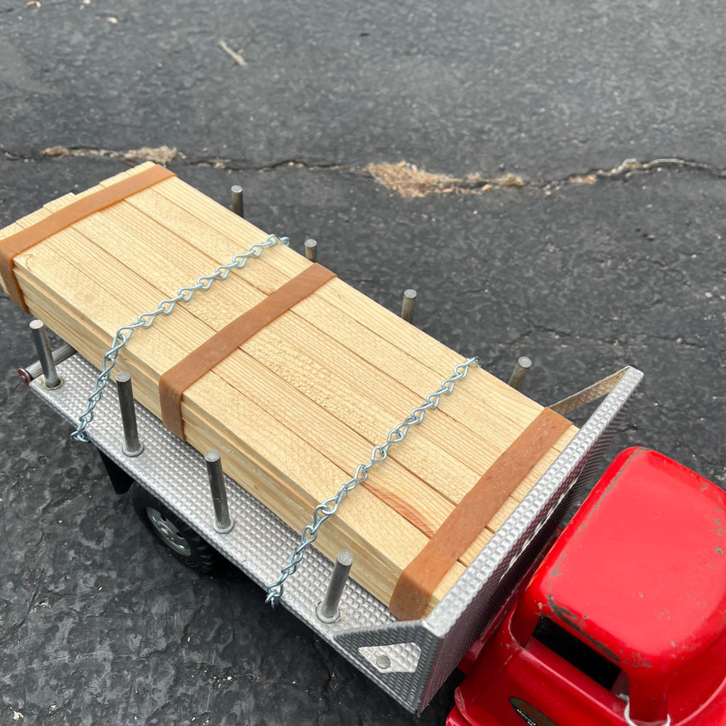 Vintage 1955 Tonka Lumber Truck Flatbed Hauler Pressed Steel Toy