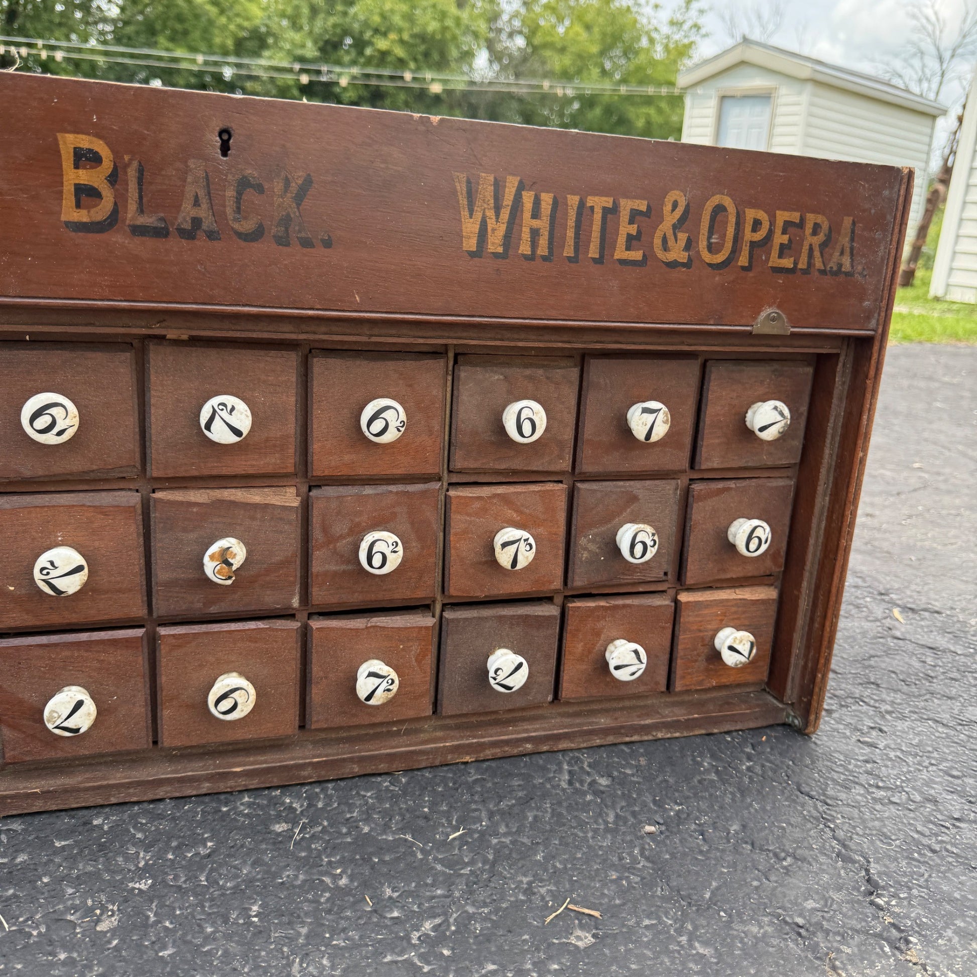 Antique Primitive 36-Drawer General Store Spool Cabinet Advertising Display