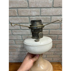 Aladdin White Venetian Glass Oil Lamp w/ Model B Burner & Shade