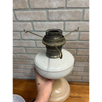 Aladdin White Venetian Glass Oil Lamp w/ Model B Burner & Shade