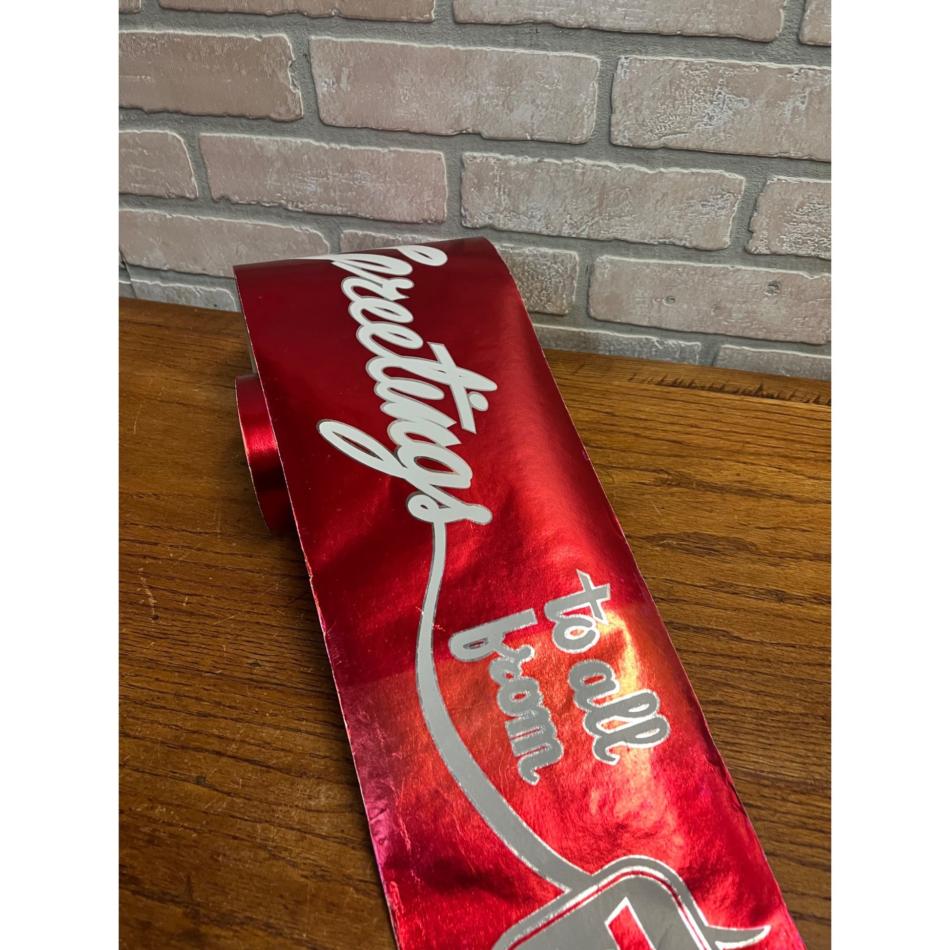 Vintage Rexall Drug Store Seasons Greetings Christmas Store Foil Paper Roll