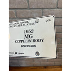 Concour D'elegance Meadow Brook Hall Porcelain License Plate 1952 MG Morgan