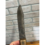 Vintage Fixed Hunting Camp Knife Wood Handle w/ Leather Sheath Beaded Native?