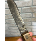 Vintage Fixed Hunting Camp Knife Wood Handle w/ Leather Sheath Beaded Native?