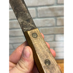 Vintage Fixed Hunting Camp Knife Wood Handle w/ Leather Sheath Beaded Native?