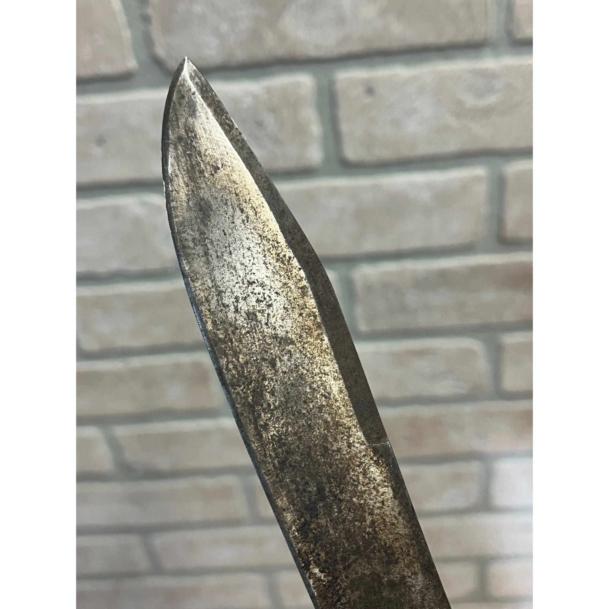 Vintage Fixed Hunting Camp Knife Wood Handle w/ Leather Sheath Beaded Native?